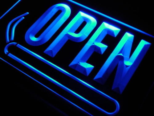 OPEN Long Cigars Shop LED Sign